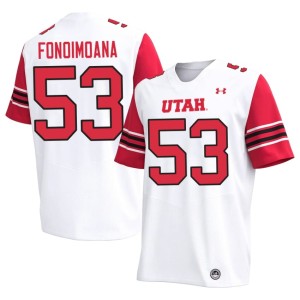 #53 Men's 2026-27 College Football White Brock Fonoimoana Utah Jersey 545739-869