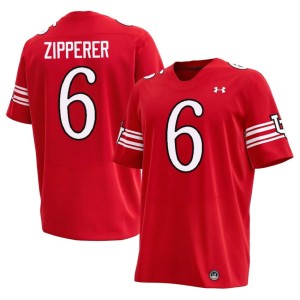 #6 Mens College Football Red Utah U Daidren Zipperer Player Jerseys 923924-186