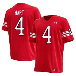 #4 Limited Utah Athletics Mens College Football JC Hart Red Jerseys 915223-509