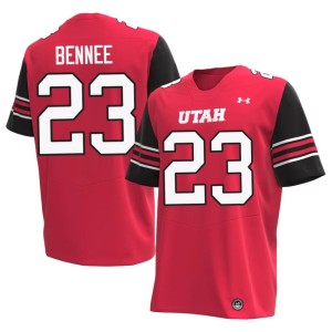 #23 Mens Red 2026 Utah Athletics Jackson Bennee College Football Jersey 305595-665