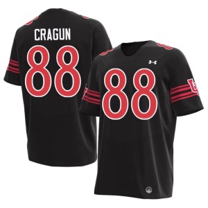 #88 Men's College Football Black Utah Stitched Tanner Cragun Jersey 345983-227