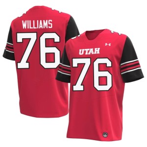 #76 Utah Utes Mens Alumni College Football Zereoue Williams Red Jerseys 590522-967