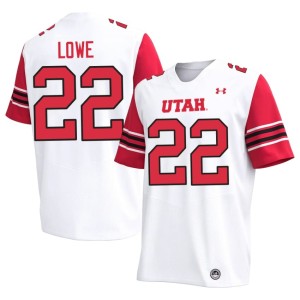#22 White Utah Men Aaron Lowe Official College Football Jersey 640919-361