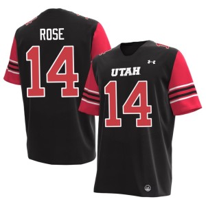 #14 Embroidery Men's U of U Black College Football Brandon Rose Jersey 324711-276