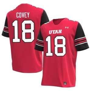 #18 Men Red Britain Covey College Football The Utes NCAA Jersey 141214-928