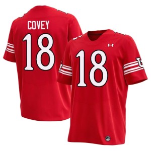 #18 High School Red Britain Covey Men U of U College Football Jersey 528554-555