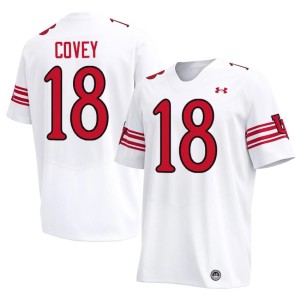 #18 College Football Britain Covey Official Utah Athletics White Mens Jerseys 829510-533