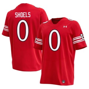 #0 Stitched College Football Men U of U Kyri Shoels Red Jersey 115408-683