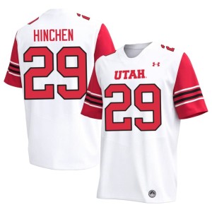 #29 Mens Utes White College Football Major Hinchen Embroidery Jersey 845104-372