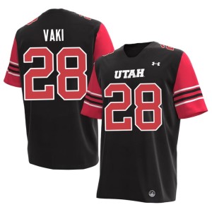 #28 Utah College Football 2026-27 Sione Vaki Men's Black Jerseys 118472-694
