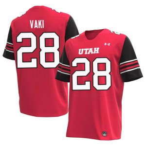 #28 University of Utah College Football Men Sione Vaki Red 2026 Jerseys 640696-313