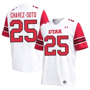 #25 Utes Steve Chavez-Soto Mens White Game College Football Jerseys 769031-415