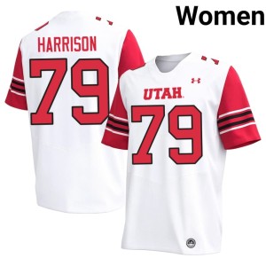 #79 Utes High School Women's Alex Harrison College Football White Jersey 694287-430