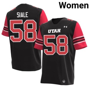 #58 Womens Black U of U University College Football Fa Siale Jerseys 661897-213