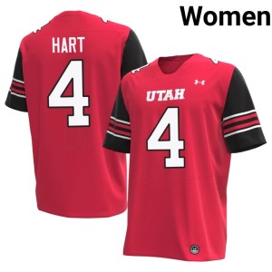#4 The Utes College Football JC Hart Womens High School Red Jersey 515464-407