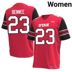 #23 Jackson Bennee College Football 2026 Womens Utah U Red Jersey 210377-641