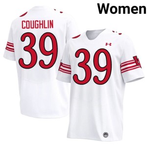 #39 College Football Women University of Utah Player White Junior Coughlin Jerseys 461647-731