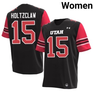 #15 Womens Black Lance Holtzclaw 2026-27 College Football Utah U Jersey 467038-262