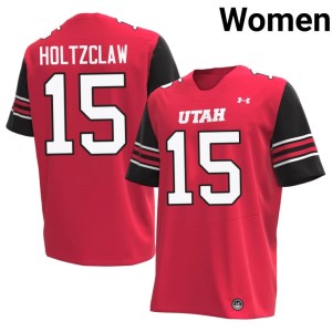 #15 Lance Holtzclaw Alumni Red Women's College Football Utah Jersey 470481-788