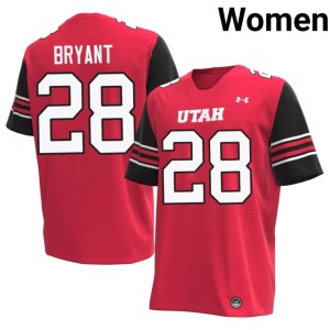 #28 Women College Football Utes Luke Bryant Red NCAA Jerseys 588882-623
