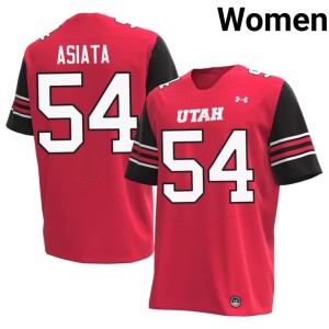 #54 The U Milz Asiata Women's College Football Official Red Jersey 604045-418