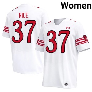 #37 Peyton Rice White College Football Women Utah Stitched Jersey 455433-553