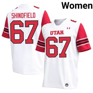 #67 Women Utah Athletics Stitched Soren Shinofield White College Football Jersey 768044-666
