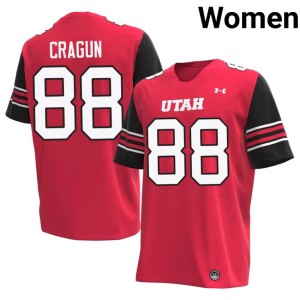 #88 College Football Utah Tanner Cragun Womens Red Replica Jersey 773896-453