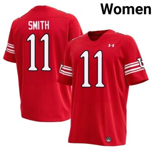 #11 College Football Utah Alex Smith Womens Alumni Red Jerseys 501337-839