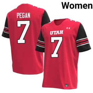 #7 Red Player Utah U Womens Braden Pegan College Football Jerseys 450422-746
