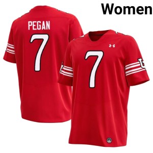 #7 Red Braden Pegan College Football Utah Utes Womens Embroidery Jerseys 468944-748
