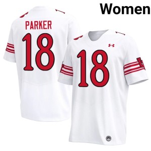 #18 University College Football Utah Utes White Women Earl Parker Jerseys 532598-264