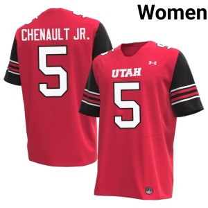 #5 Women College Football NCAA James Chenault Jr. Red Utah U Jerseys 208055-339