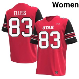 #83 Red Womens Utah Utes College Football Luther Elliss Limited Jerseys 544149-936