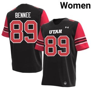 #89 Noah Bennee Women's 2026 Black Utah College Football Jersey 430836-473