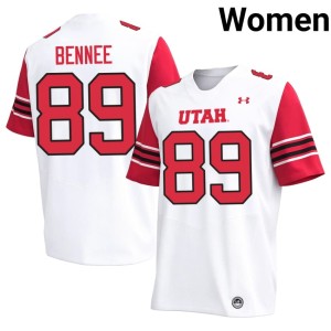 #89 College Football U of U Women 2026-27 Noah Bennee White Jerseys 107776-737