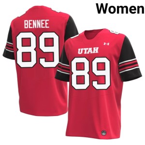 #89 Utah U Women Noah Bennee College Football University Red Jersey 923070-153