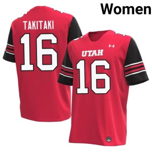 #16 The U Womens College Football Embroidery Red PJ Takitaki Jersey 509546-411