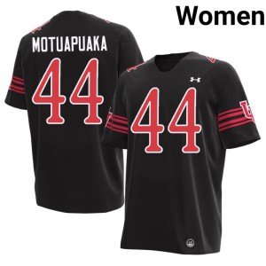#44 Black Women's Sione Motuapuaka College Football Embroidery Utah Utes Jerseys 612306-823