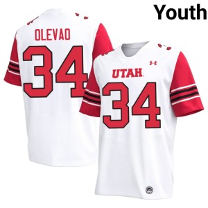 #34 Youth The Utes College Football NCAA White Ashton Olevao Jerseys 967392-250