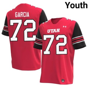 #72 Player Red Isaiah Garcia Youth University of Utah College Football Jersey 810528-563