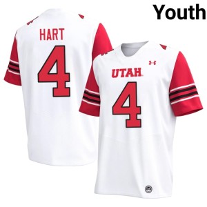 #4 White Official Youth JC Hart Utah Utes College Football Jerseys 719366-313