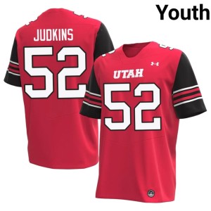 #52 Red College Football Jed Judkins Utes Youth University Jerseys 648684-437