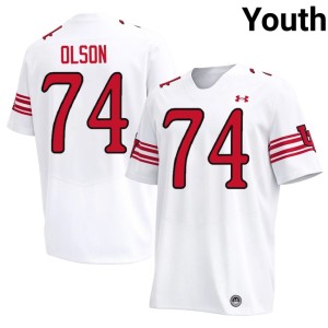 #74 Game Utah Athletics Keith Olson College Football Youth White Jersey 793116-397