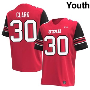 #30 Matt Clark College Football The Utes Red Youth Replica Jerseys 521574-913