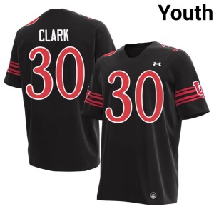 #30 College Football Stitched Matt Clark Youth Black Utah Utes Jersey 287119-434