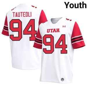 #94 Mike Tauteoli University of Utah College Football Youth 2026-27 White Jerseys 940561-265