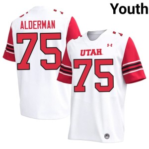 #75 White NCAA Roger Alderman College Football U of U Youth Jerseys 127522-146