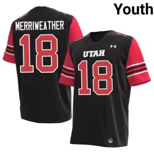 #18 Black U of U Tobias Merriweather College Football Youth Embroidery Jerseys 288190-767