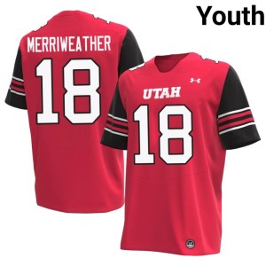 #18 Utah Red College Football Tobias Merriweather NCAA Youth Jersey 169364-488